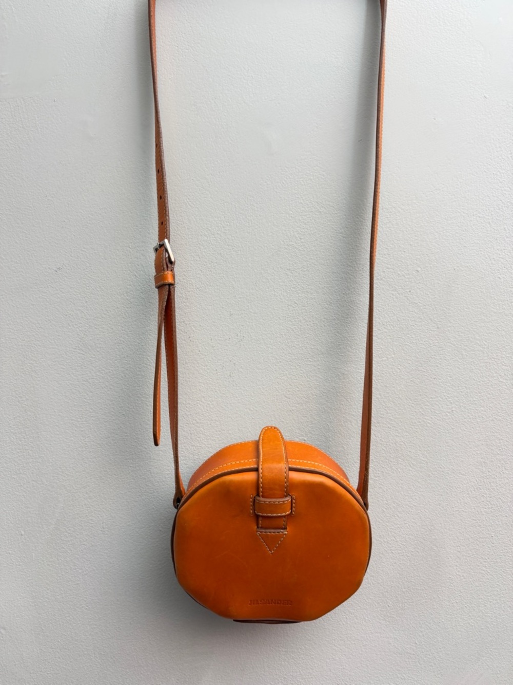 Jil Sander Orange Leather Crossbody Bag - Picture 3 of 8
